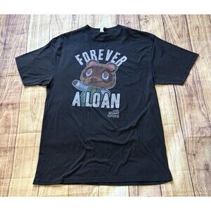 Animal Crossing Nintendo Forever A Loan Graphic T Shirt Size 2XL XXL Black
